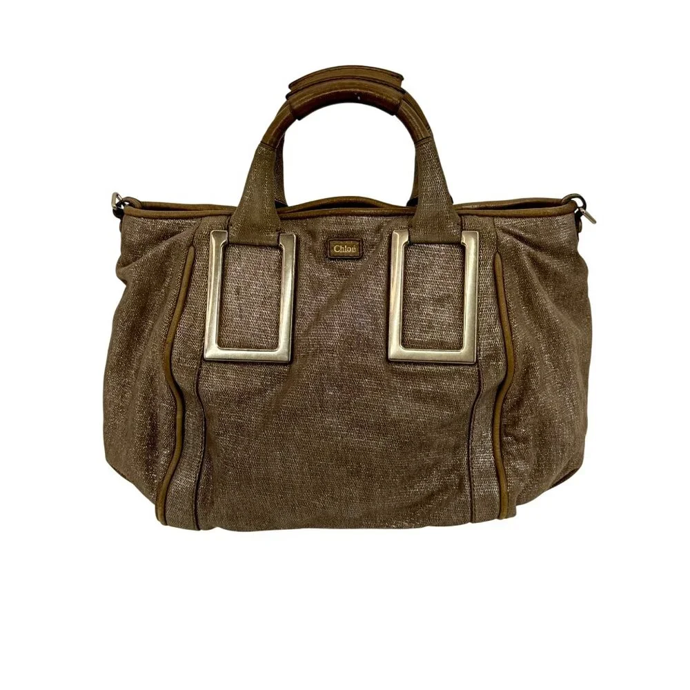 VTG Chloé Shimmer Suede Satchel Handbag | Indie Sleaze Office Siren Mob Wife Y2K - Picture 1 of 16